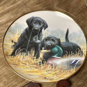 Franklin Mint “Beginners Luck” Black Labrador Decorative Plate